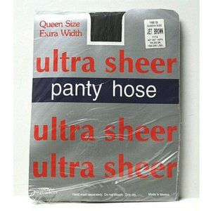 Womens Queen Size Pantyhose Jet Brown Ultra Sheer